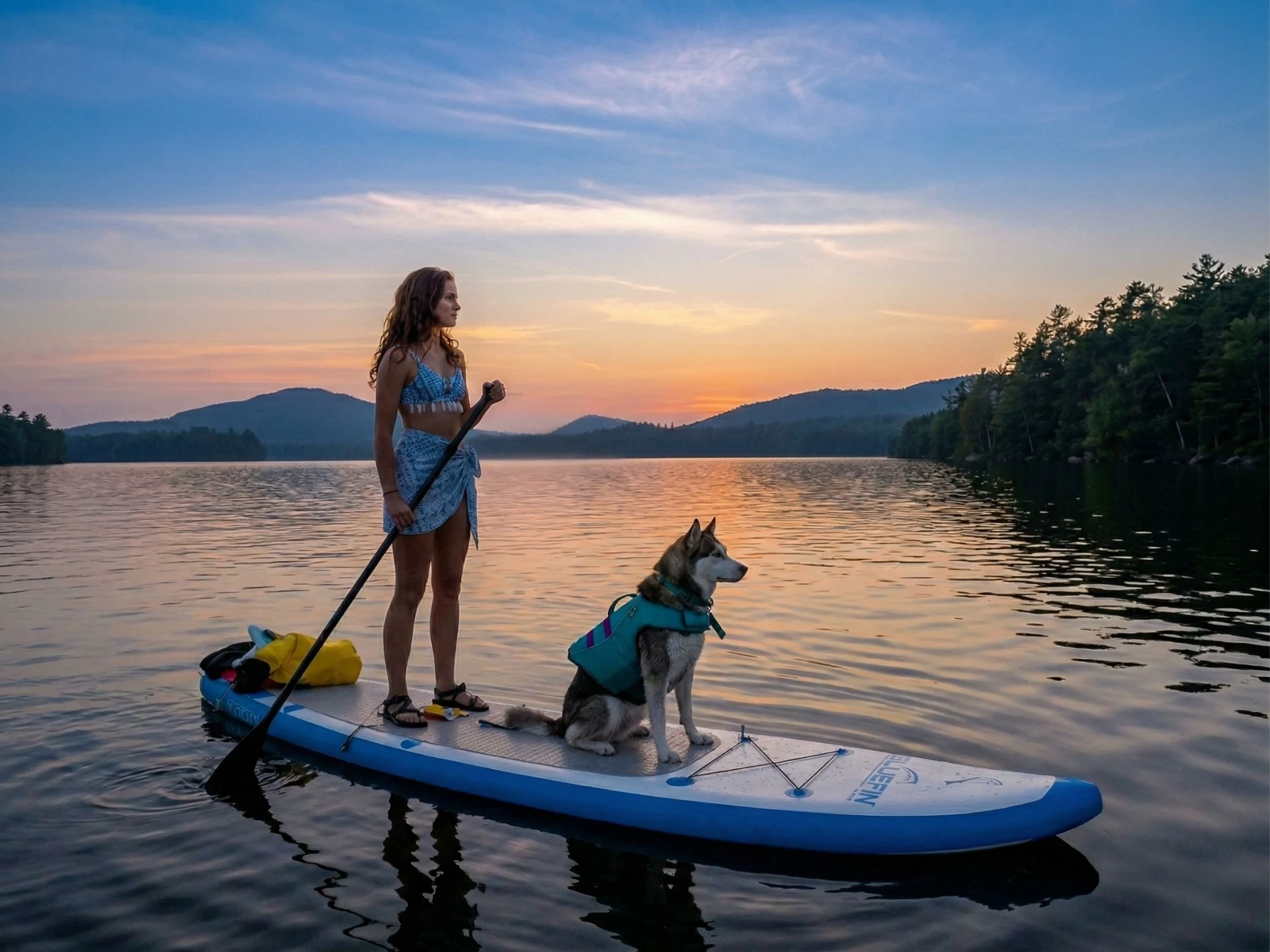 Sup fahren auf dem See